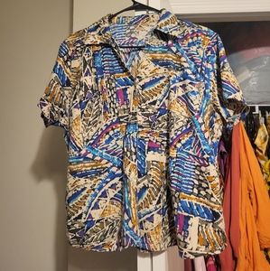 Bright abstract print top